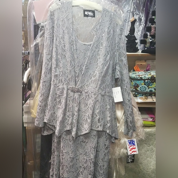 Ursula of Switzerland Dresses & Skirts - Gray Elegant Lace Dress with Jacket  Ursula of Switzerland